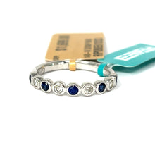 Load image into Gallery viewer, 14K Effy Bezel Set Sapphire And Diamond Ring MSRP $1699