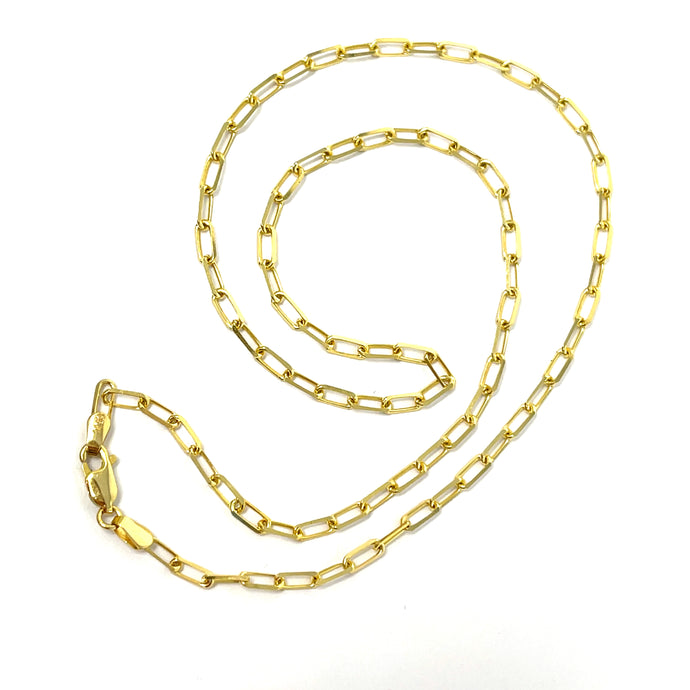 14K Small Paper Clip Necklace