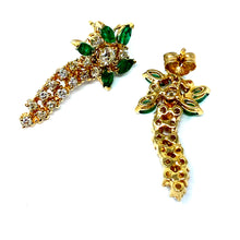 Load image into Gallery viewer, 14K Emerald And Diamond Drop Earrings