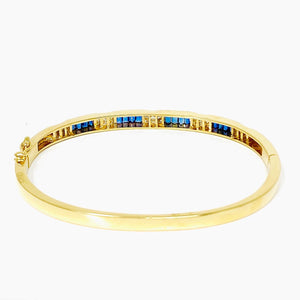 18k Sapphire And Diamond Bangle