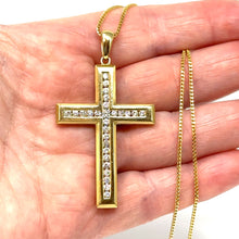 Load image into Gallery viewer, 14K Large Effy Diamond Cross Necklace MSRP $7499