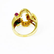 Load image into Gallery viewer, 14K Diamond, Ruby and Emerald Ring