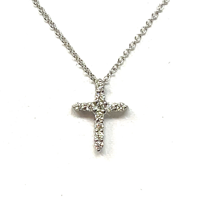 14K White Gold Effy Diamond Cross Necklace MSRP $1449
