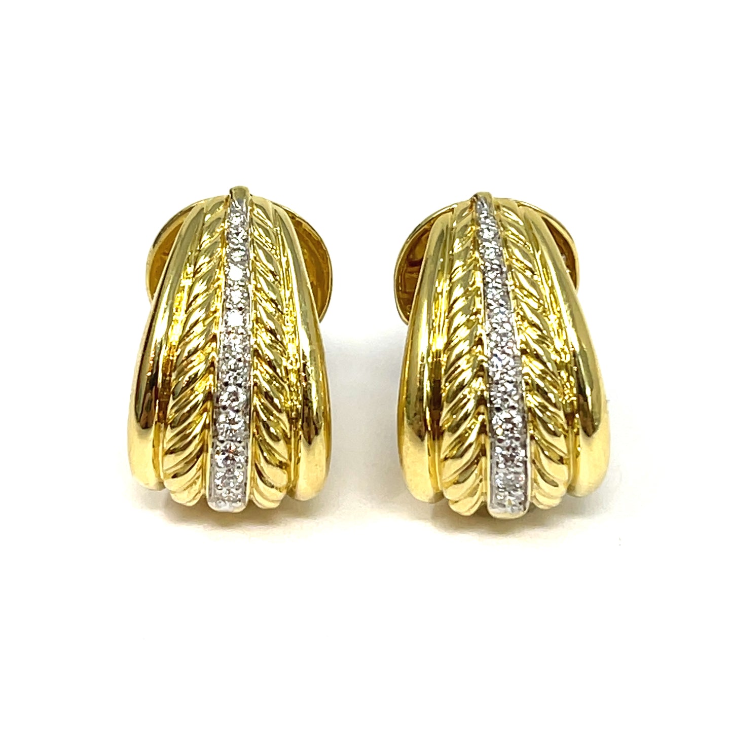 18K David Yurman Diamond Earrings