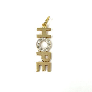 14K Diamond Hope Pendant