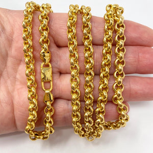 14k Yellow Gold Long Rolo Chain