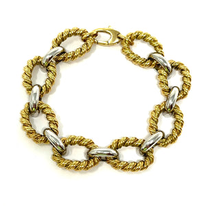 14K Twisted Link Italian Bracelet 8”