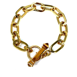 18K Italian Citrine Toggle Link Bracelet