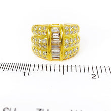 Load image into Gallery viewer, 18K  Wide Three Row Diamond Ring