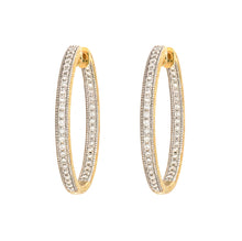 Load image into Gallery viewer, 18K Jude Frances Medium Round Diamond Hoop Earrings MSRP $2930