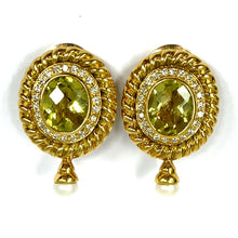 Load image into Gallery viewer, 18K Citrine, Diamond And Pearl Earrings