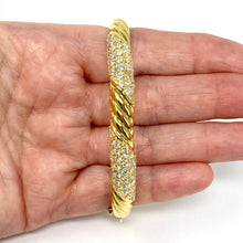 Load image into Gallery viewer, 14K Ribbed Diamond Bangle