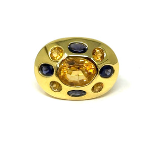 18K Citrine And Iolite Ring