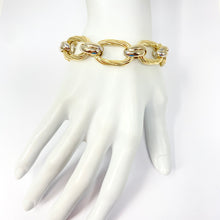 Load image into Gallery viewer, 14K Italian Yellow And White Gold Link Bracelet