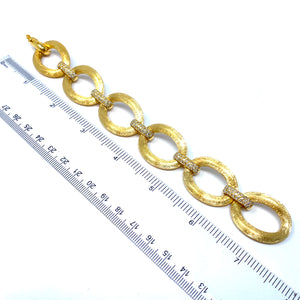 14K Vintage Italian Diamond Link Bracelet