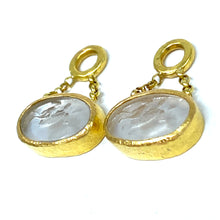 Load image into Gallery viewer, 19K Elizabeth Locke Crystal Venetian Glass Intaglio “Flying Pegasus” Earring Charms