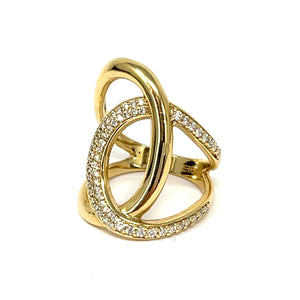 14K Effy Diamond Crossover Ring