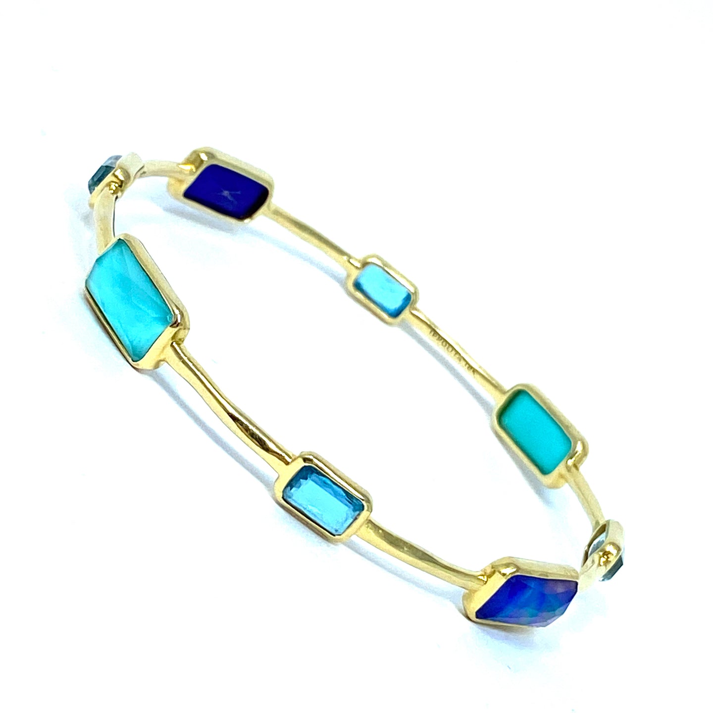 18K Ippolita Rock Candy Gelato 8 Stone Bangle MSRP $3295