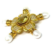 Load image into Gallery viewer, 18K Citrine, Diamond, Pearl Brooch