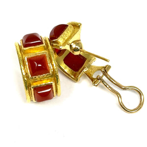 19K Elizabeth Locke Carnelian Earrings