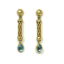 Load image into Gallery viewer, 14K Blue Topaz And Amethyst Dangle Earrings