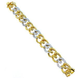 18K Diamond Fancy Link Bracelet