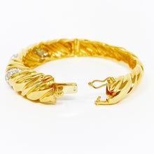 Load image into Gallery viewer, 14K Fluted Diamond Bangle