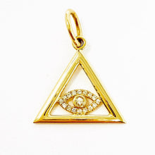 Load image into Gallery viewer, 14K Diamond Evil Eye Pendant