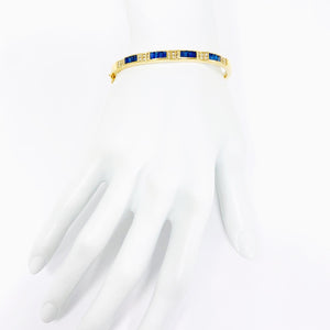 18k Sapphire And Diamond Bangle