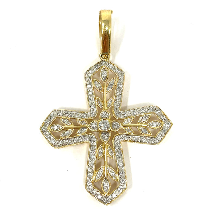 14K Diamond Cross Pendant/Enhancer