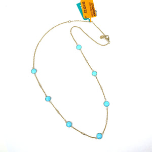 14K Effy Turquoise And Diamond Necklace MSRP $2624