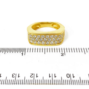 14K Squared Pave Diamond Band