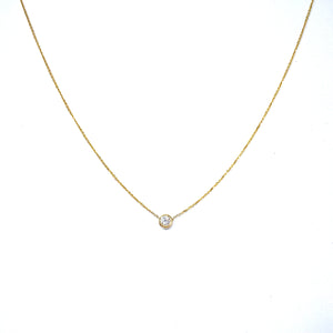 14K .24 TCW Bezel Set Diamond Necklace