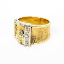 Load image into Gallery viewer, 14K Vintage Diamond Buckle Ring