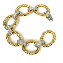 Load image into Gallery viewer, 14K Diamond Ribbed Link Bracelet