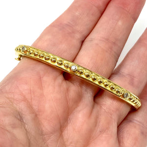 14k Diamond Beaded Bangle