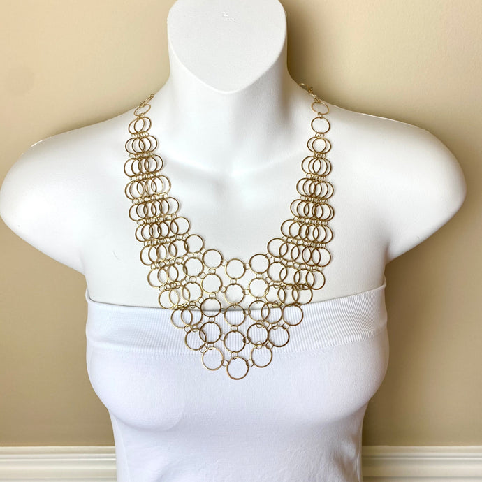 14K Circle Bib Necklace