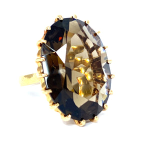 14K Vintage Smokey Quartz Ring