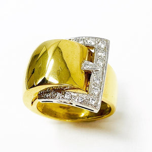 18K Diamond Buckle Ring