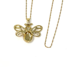 Load image into Gallery viewer, 14k Diamond Bee Necklace