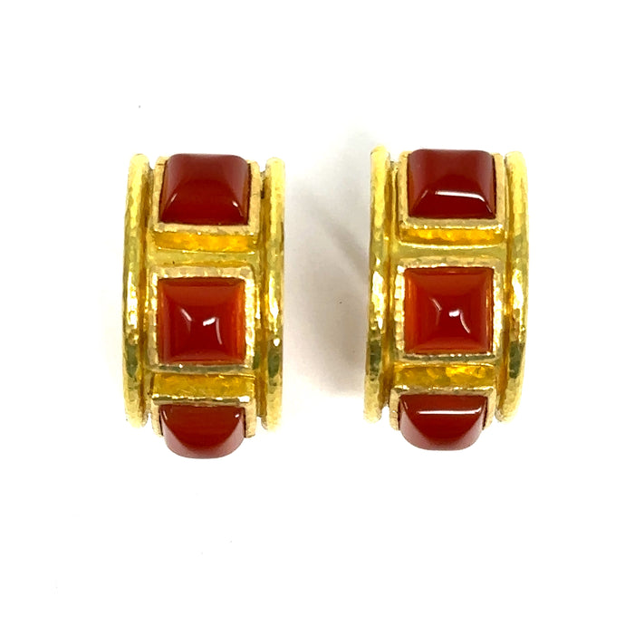 19K Elizabeth Locke Carnelian Earrings