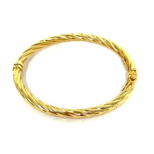 14K Small Italian Cable Bangle Bracelet