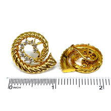 Load image into Gallery viewer, 18K Diamond Fluted Swirl Earrings