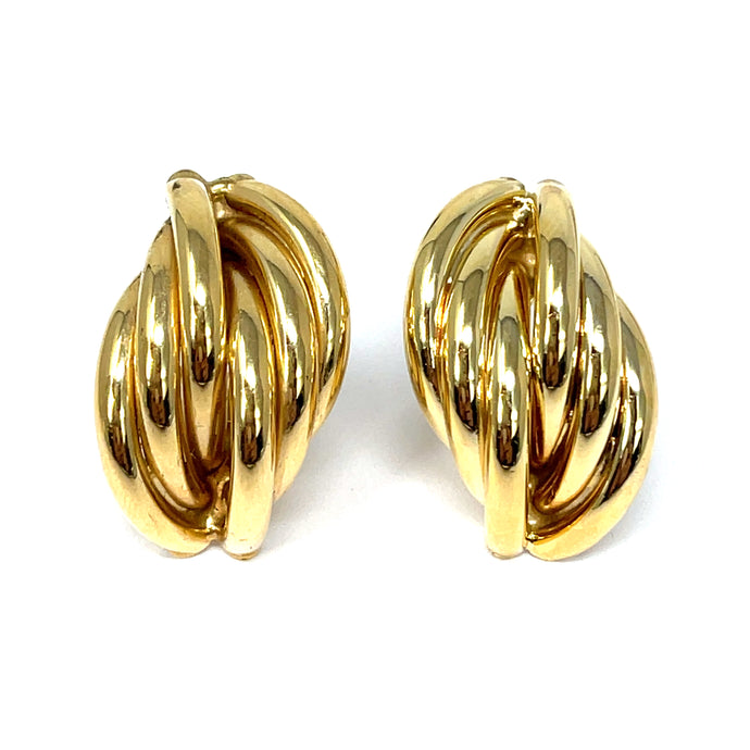 14K French Clip Knot Earrings