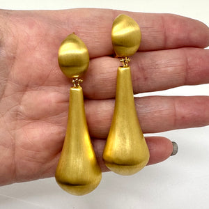 14K Brushed Dangle Italian Earrings