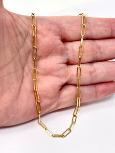 14K Small Paper Clip Necklace