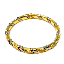 Load image into Gallery viewer, 14K Italian Yellow And White Gold Bangle