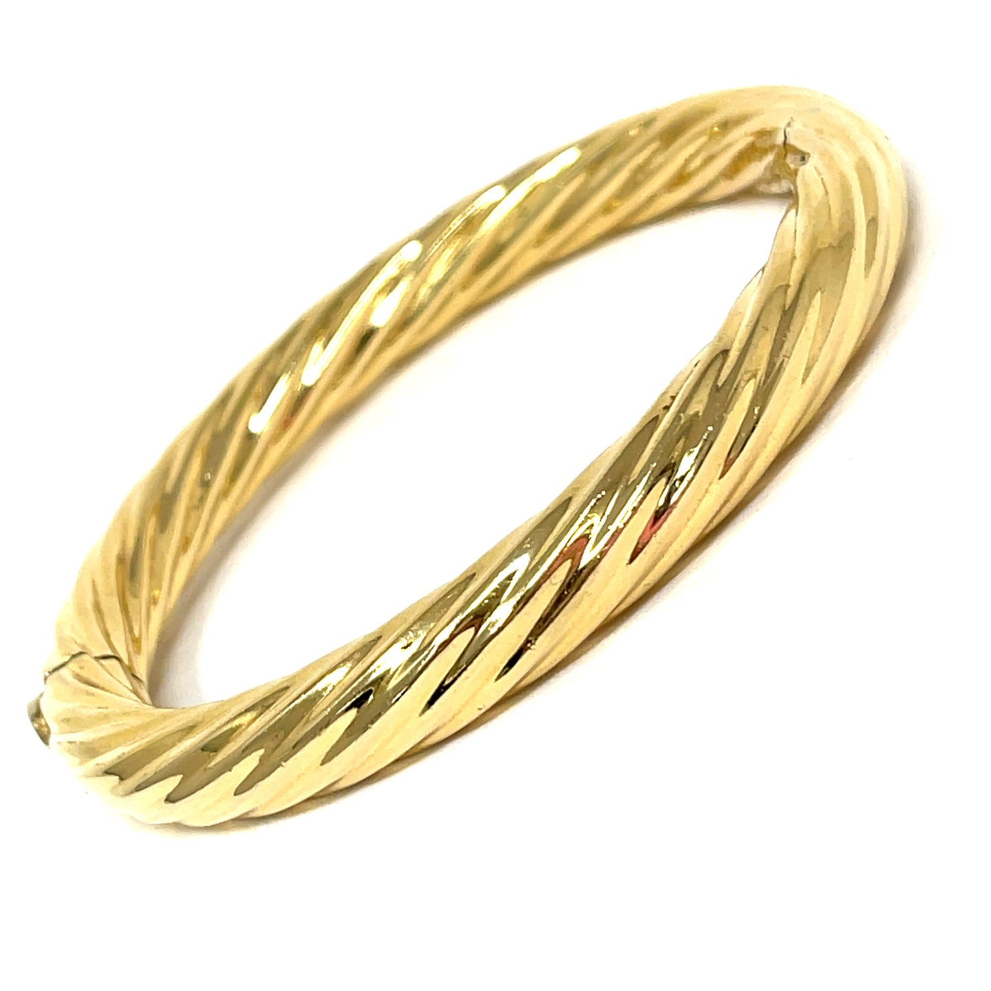 14K Large Italian Cable Bangle Bracelet