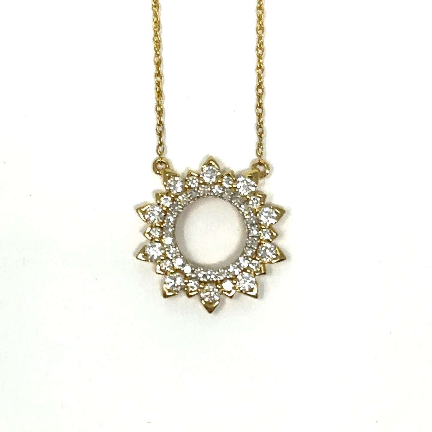 14K Diamond Starburst Necklace