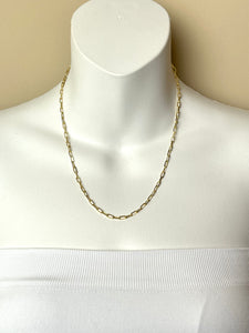 14K Small Paper Clip Necklace